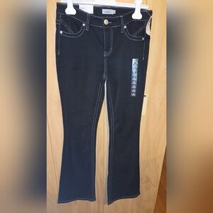 Rue21 NEW Ultimate Stretch Mid-Rise Boot Jeans Black Star Juniors Size 10